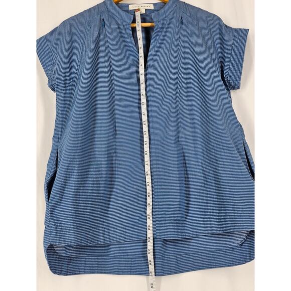 LOYAL HANA BLUSH BLUE SHORT-SLEEVE NURSING SHIRT – 100% COTTON, SIZE SMALL - Picture 5 of 10